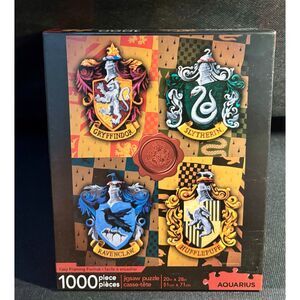 Aquarius Harry Potter Hogwarts Crests 1000pc Puzzle | New/Sealed